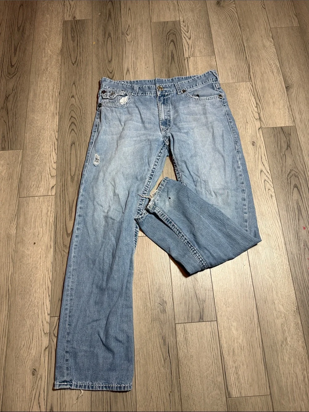 True Religion World Tour Made USA Jeans Men's 38x33 Flap Pocket Y2K